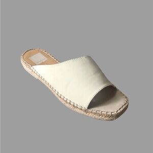Dolce Vita Cream Faux Leather Slip On Espadrille Size 7M